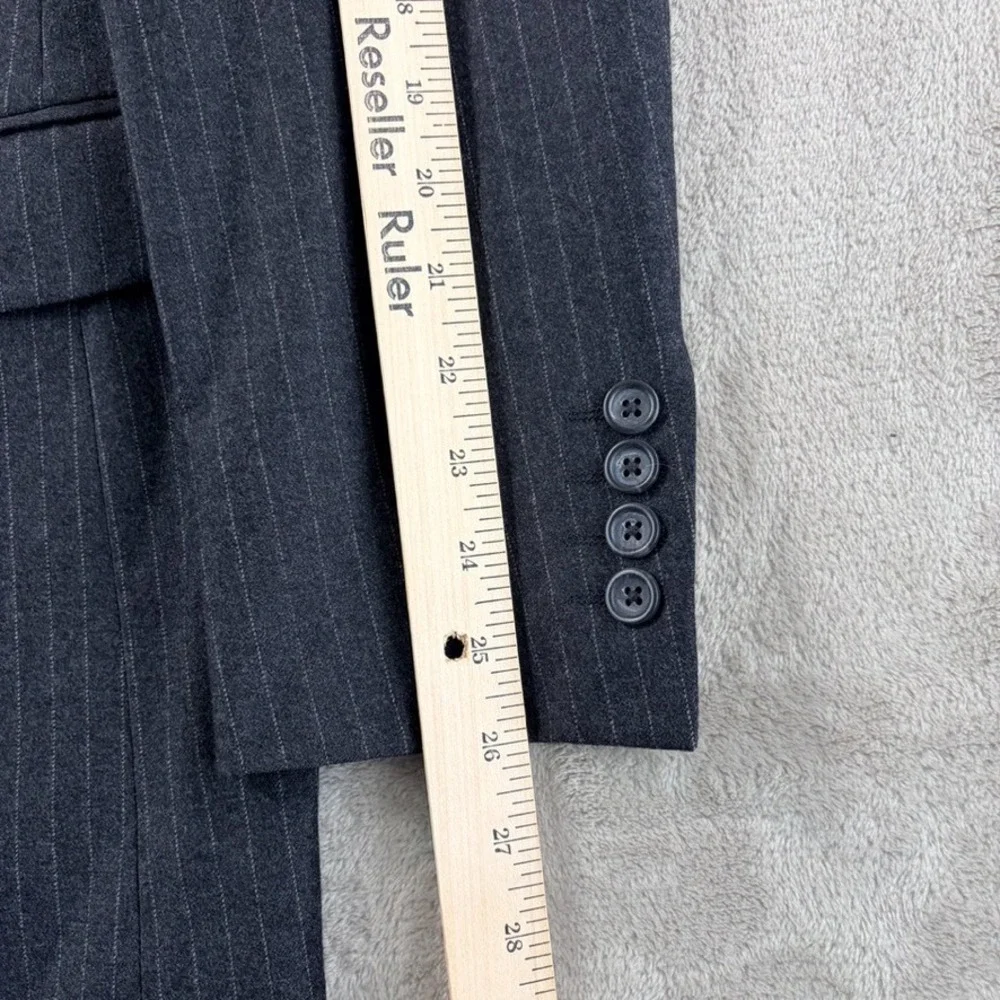 Vintage Banana Republic Blazer Sport Coat Jacket in Grey Stripe Wool Men 40R
